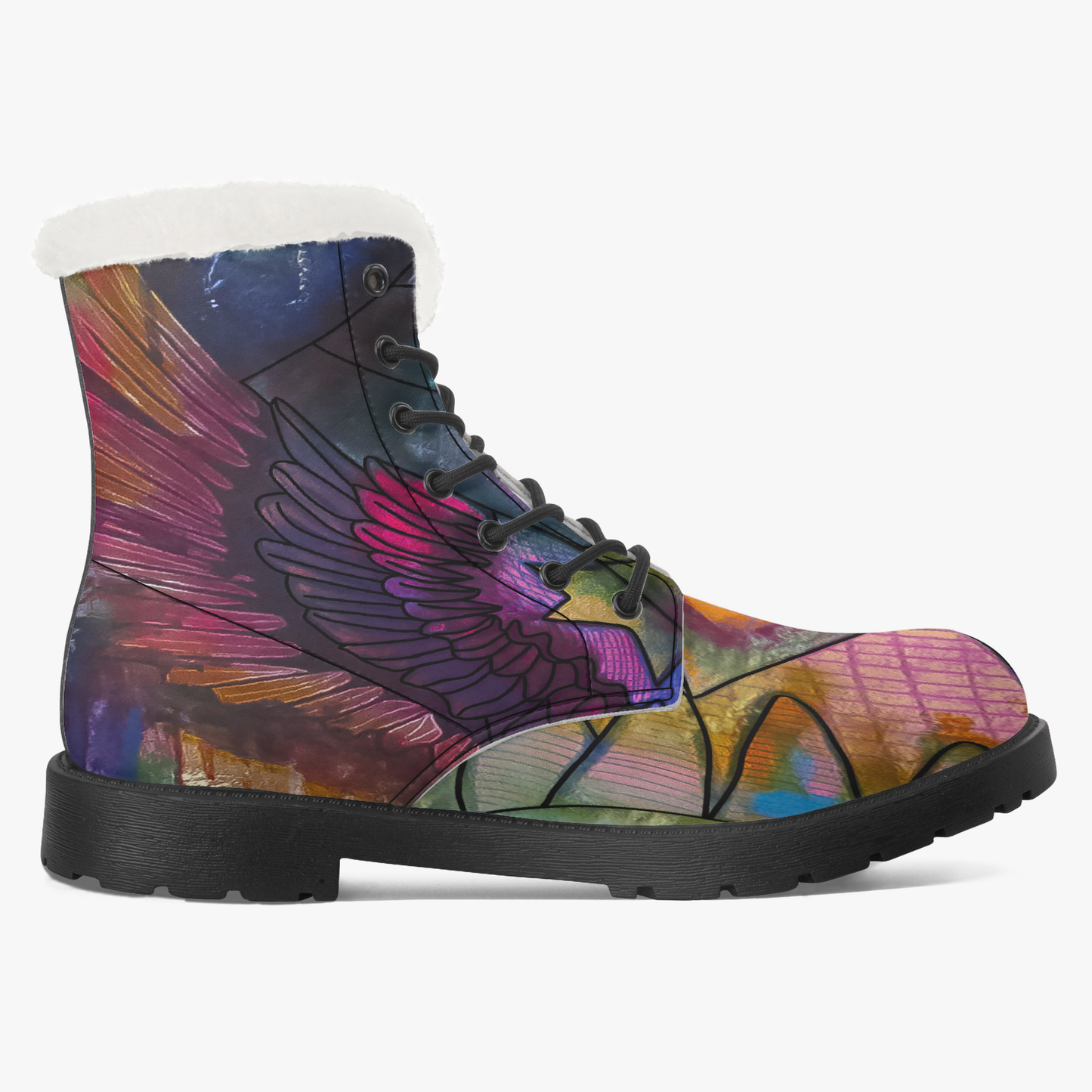 **EN PRÉCOMMANDE** La BOTTE EN VEGAN AVEC DOUBLURE DE FAUSSE FOURRURE en couleur