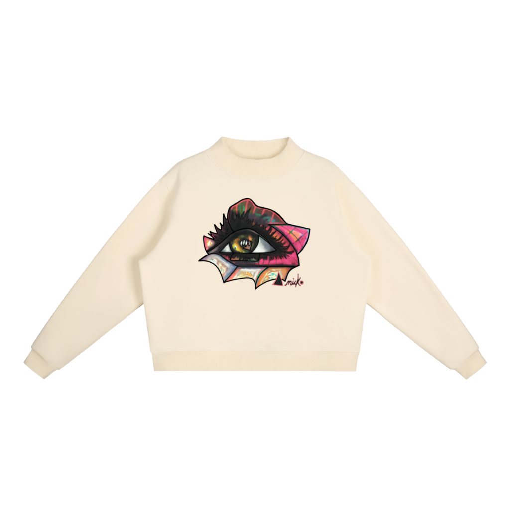 Le SWEAT À COL MONTANT CRÈME (OVERSIZE)