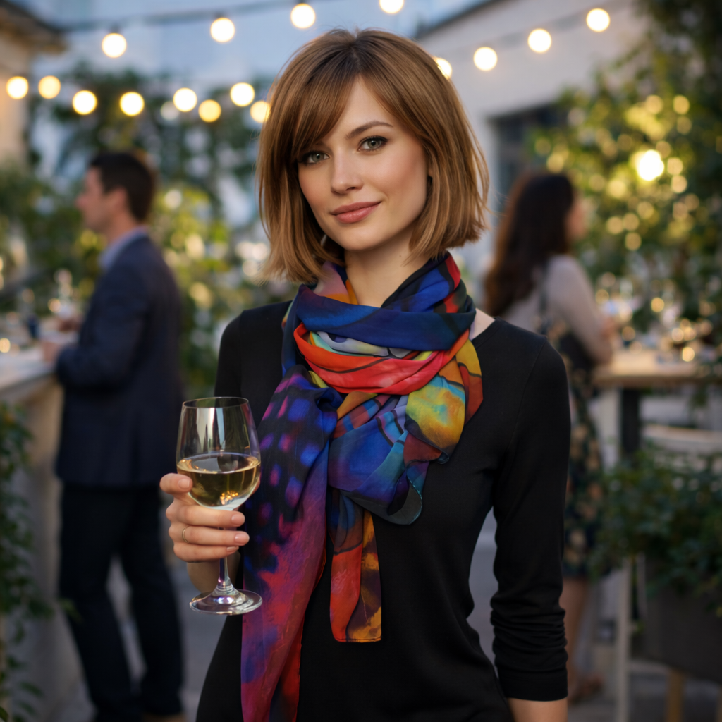 ANICKO MULTICOLOR FLUID SCARF