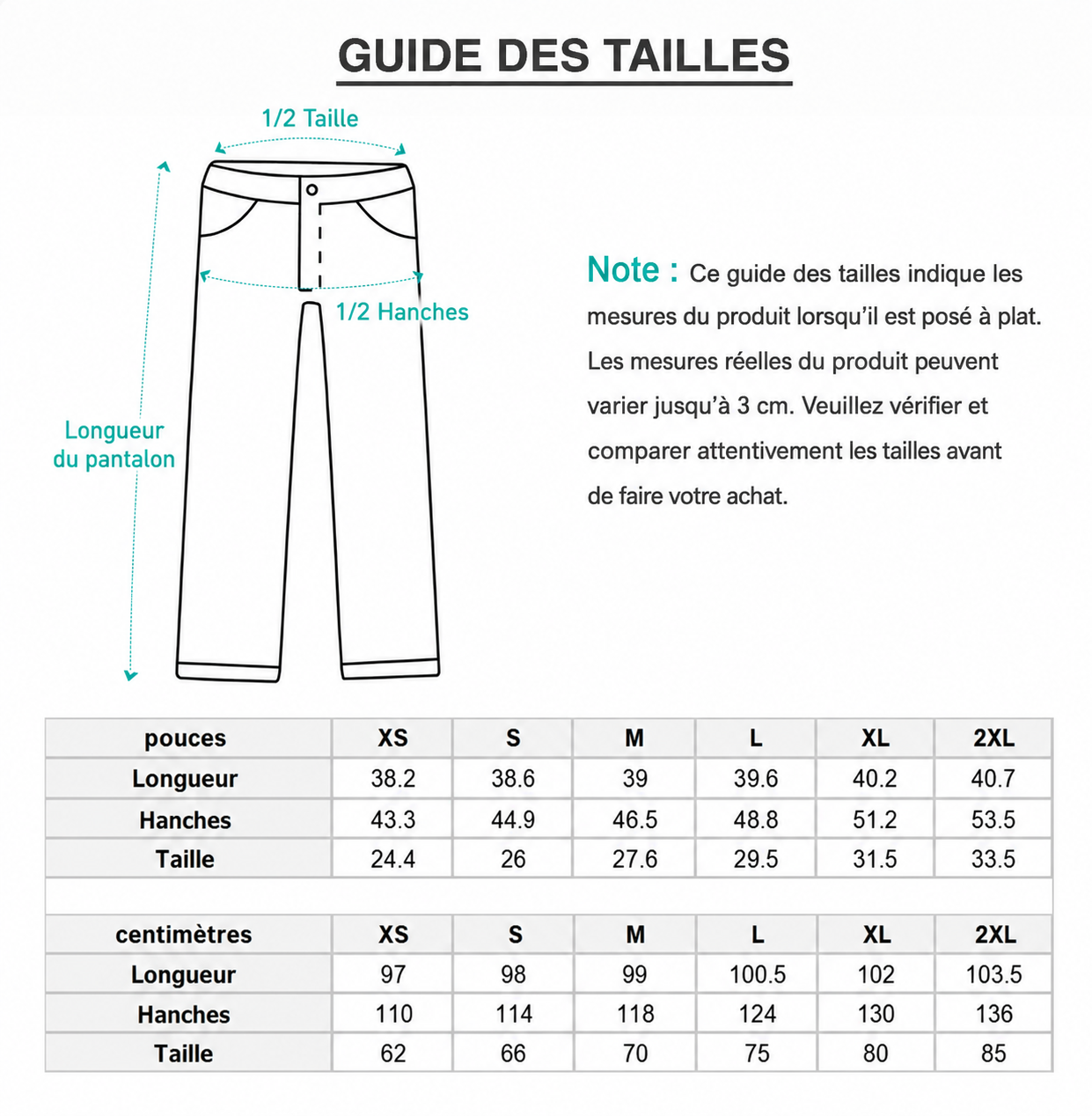 Le PANTALON DÉCONTRACTÉ à jambes droites