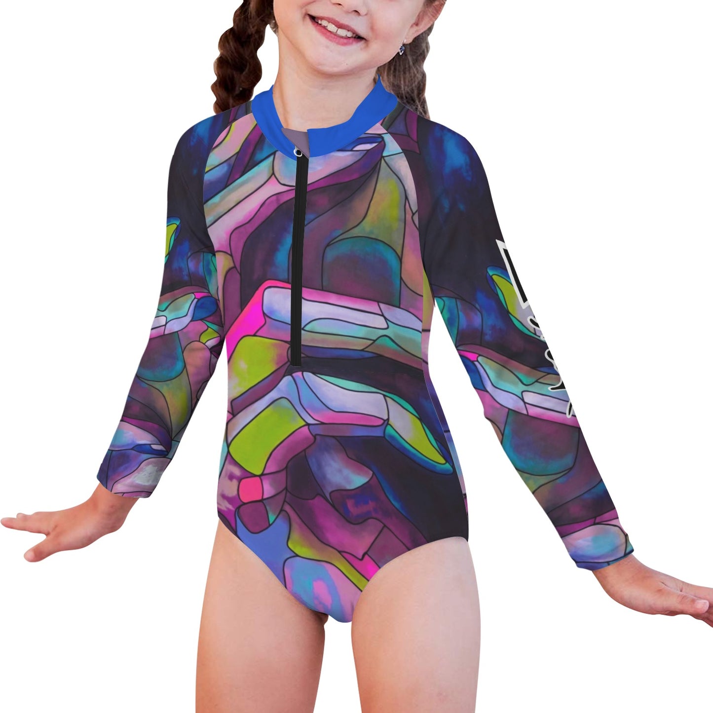 The one-piece swimsuit for children