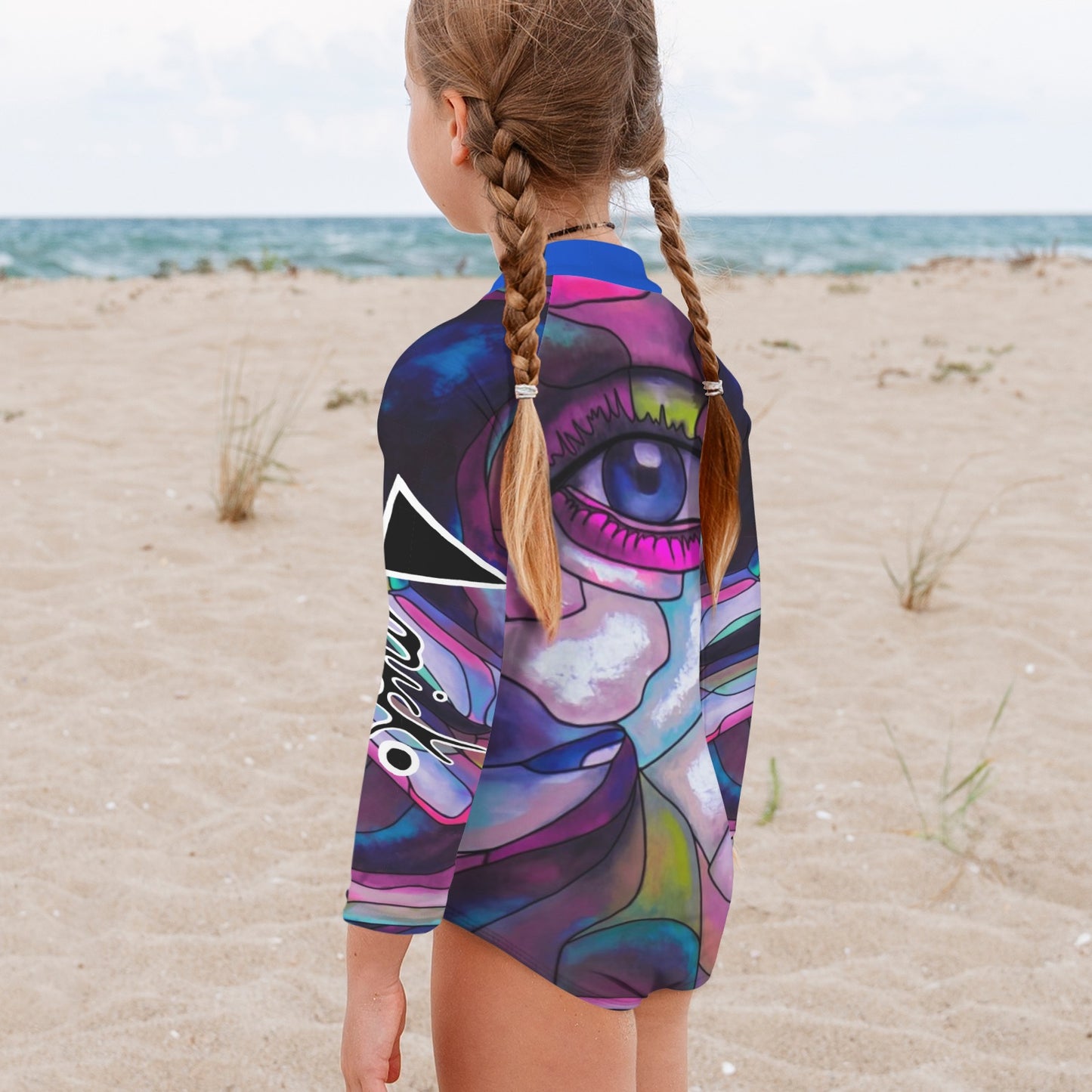 The one-piece swimsuit for children