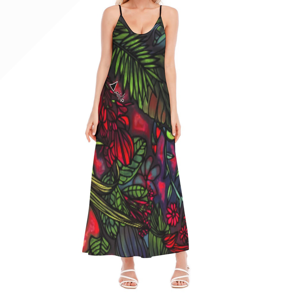 La robe longue tropicale