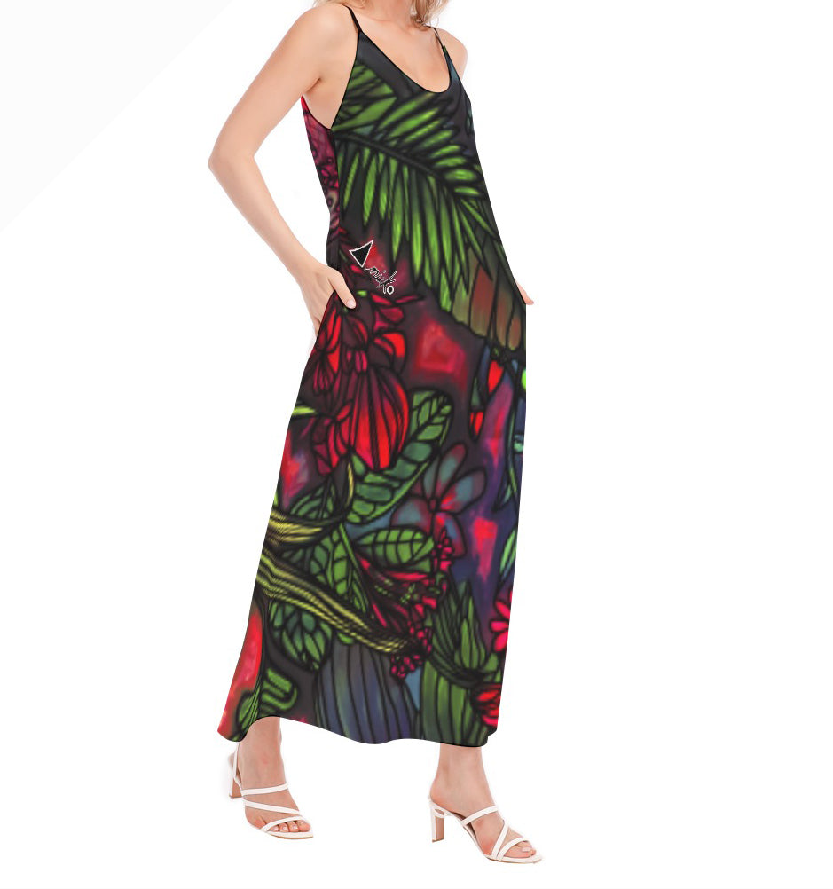 La robe longue tropicale