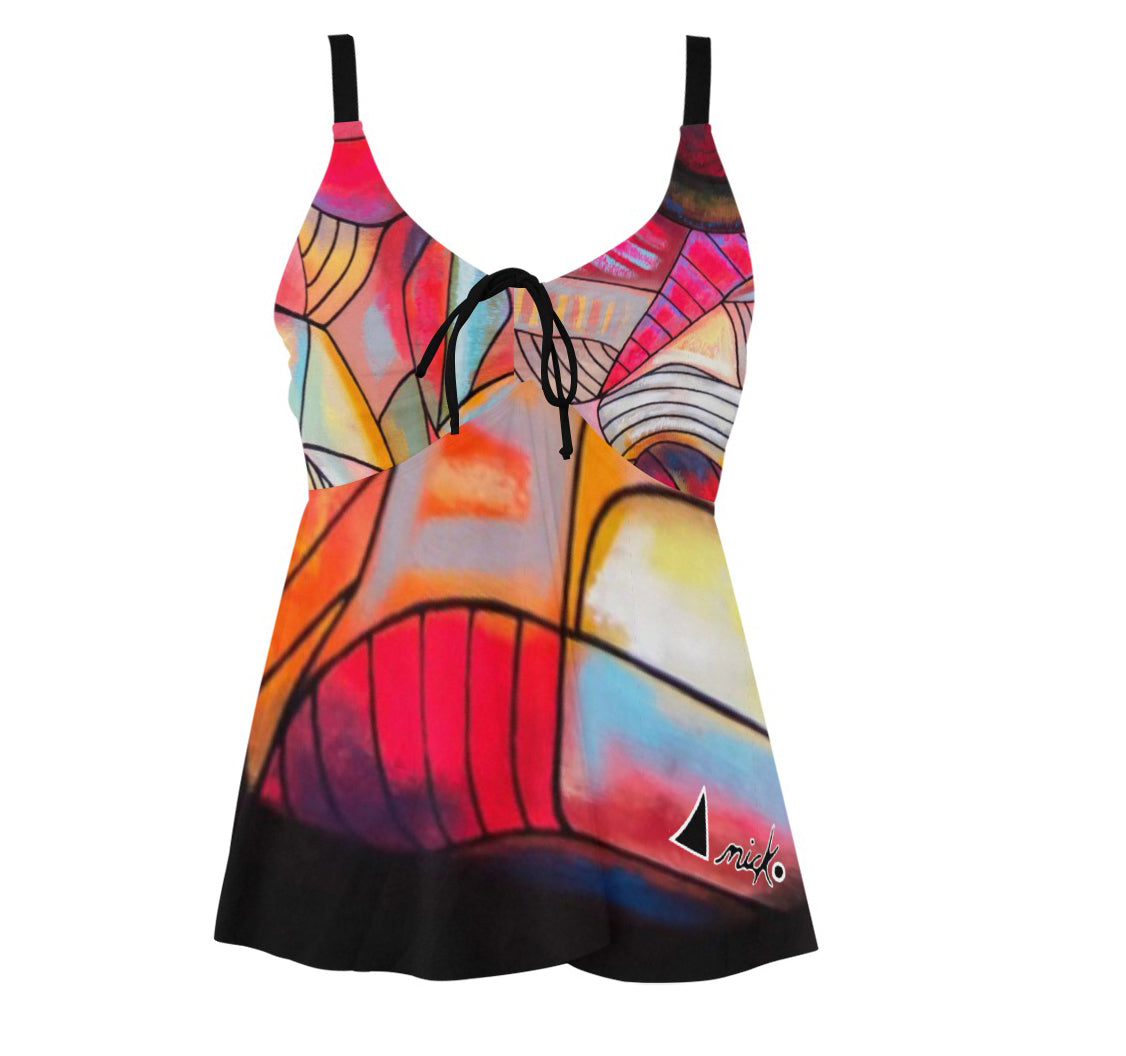 The tankini swimsuit top