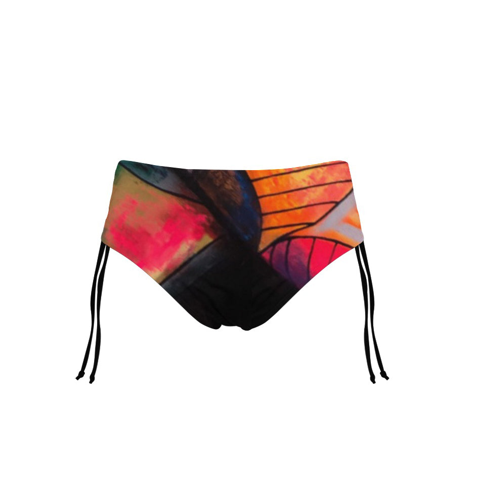 Swimsuit bottoms with adjustable drawstrings