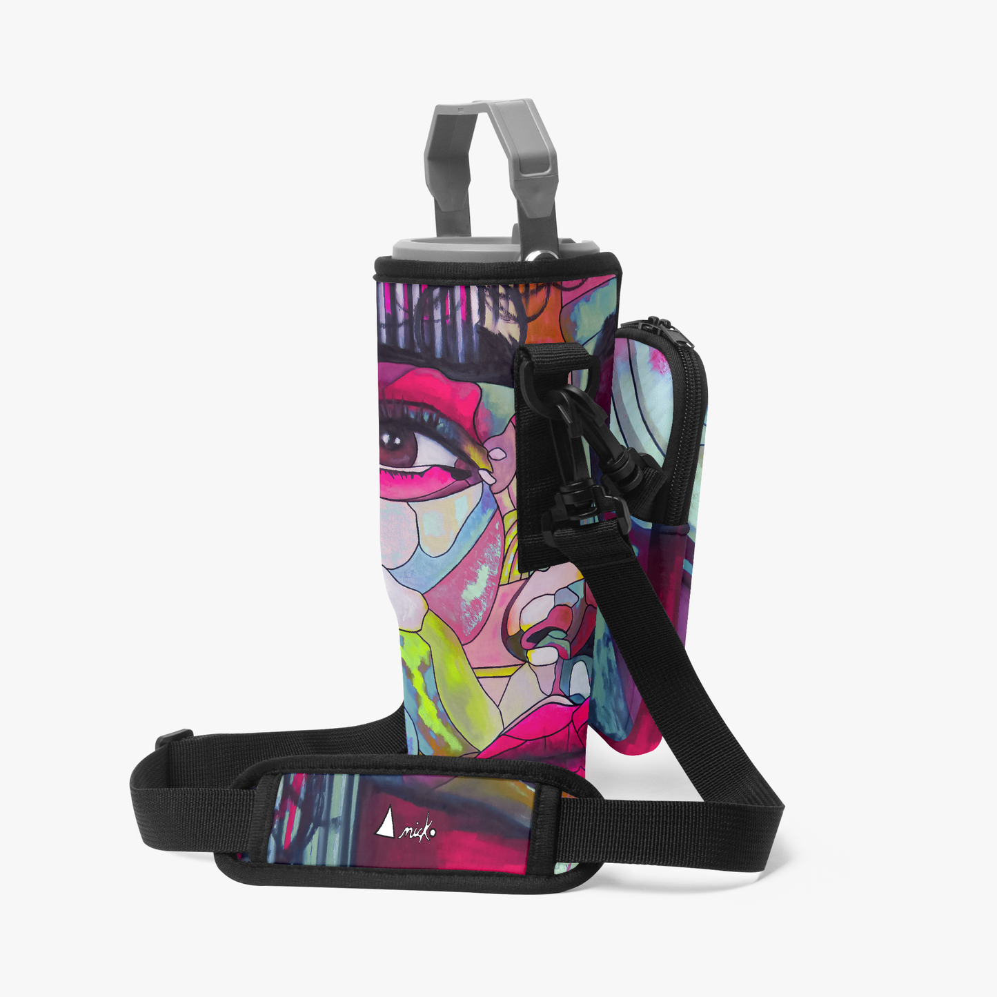 Porte-gourde bandoulière avec pochette téléphone