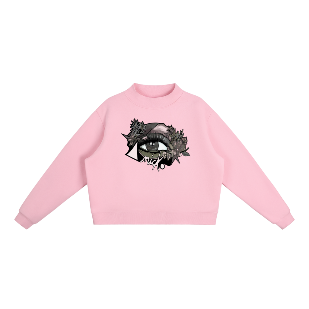 Le SWEAT  À COL MONTANT ROSE REBELLE  (OVERSIZE)