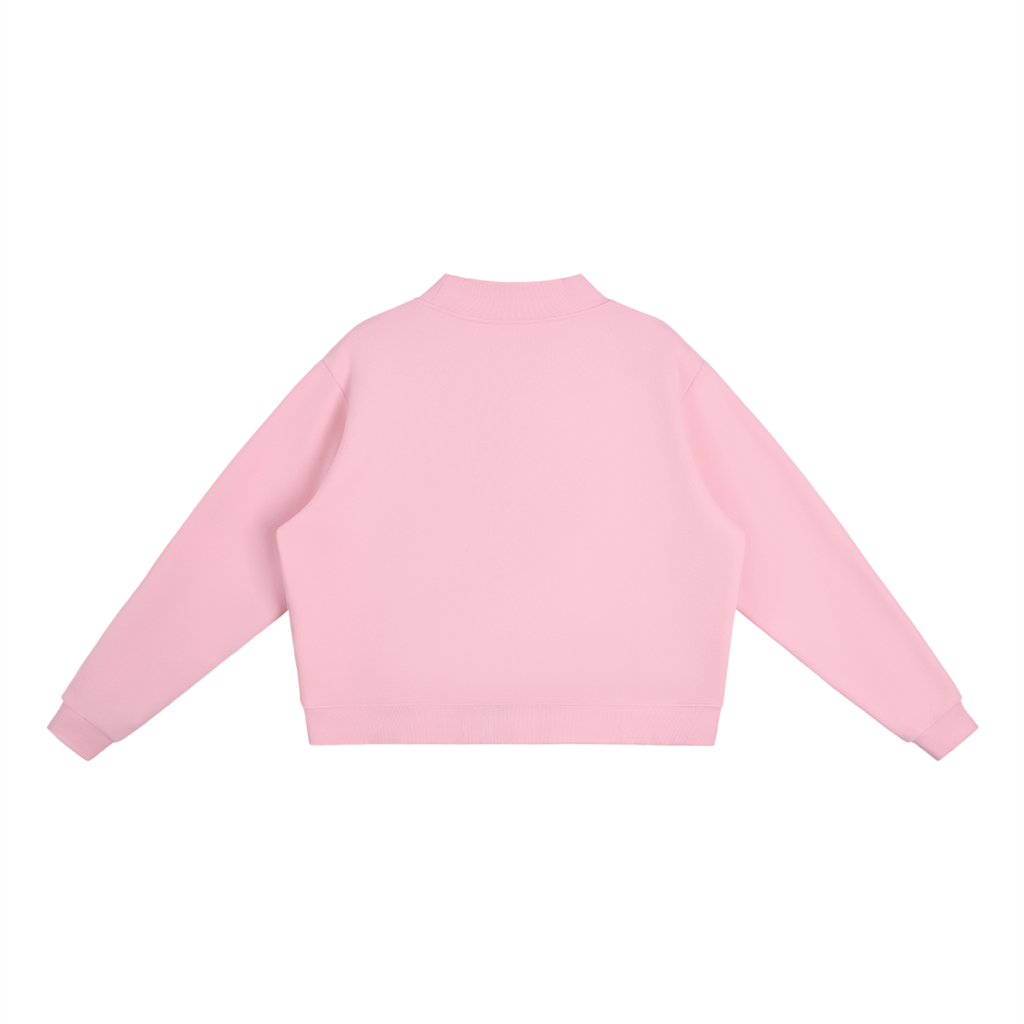 Le SWEAT  À COL MONTANT ROSE REBELLE  (OVERSIZE)
