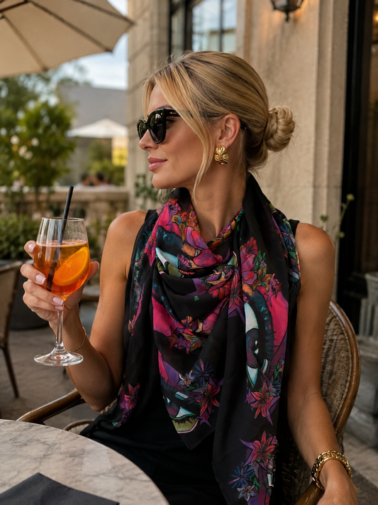 FOULARD FLUIDE POWER FLOWER ANICKO