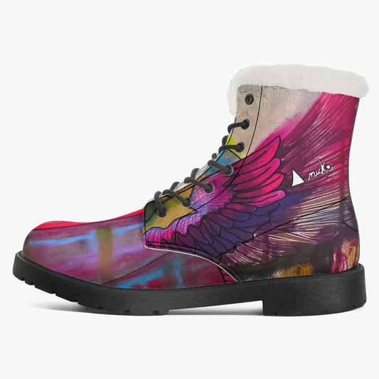 **EN PRÉCOMMANDE** La BOTTE EN VEGAN AVEC DOUBLURE DE FAUSSE FOURRURE en couleur