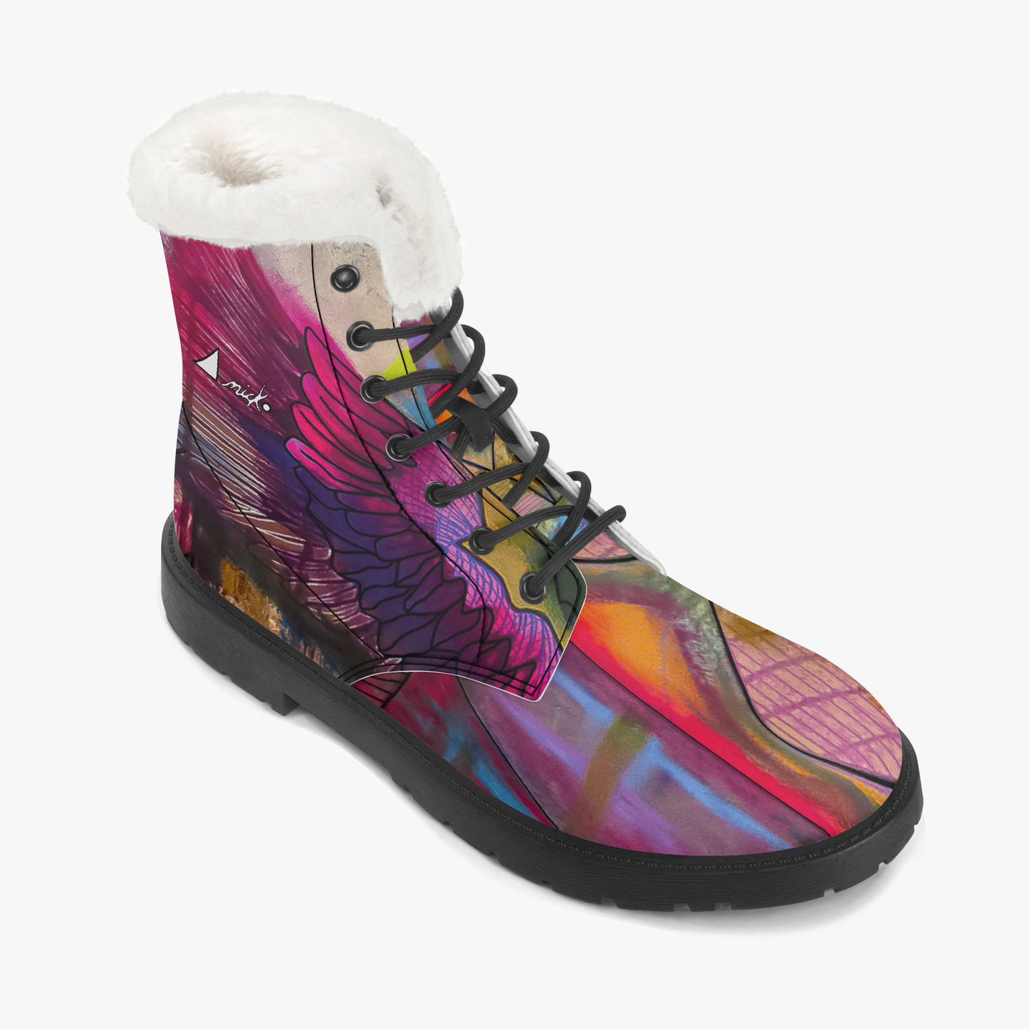 **EN PRÉCOMMANDE** La BOTTE EN VEGAN AVEC DOUBLURE DE FAUSSE FOURRURE en couleur