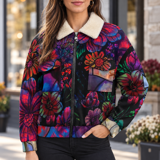La VESTE MOUTONNÉE à motif