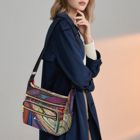 Le SAC À BANDOULIÈRE MULTI-POCHES MULTICOLORE