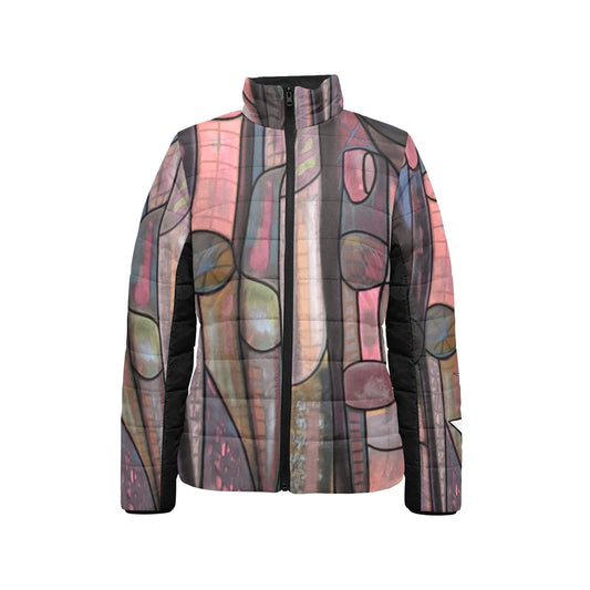 La veste matelassée au col montant ROSE CENDRÉE