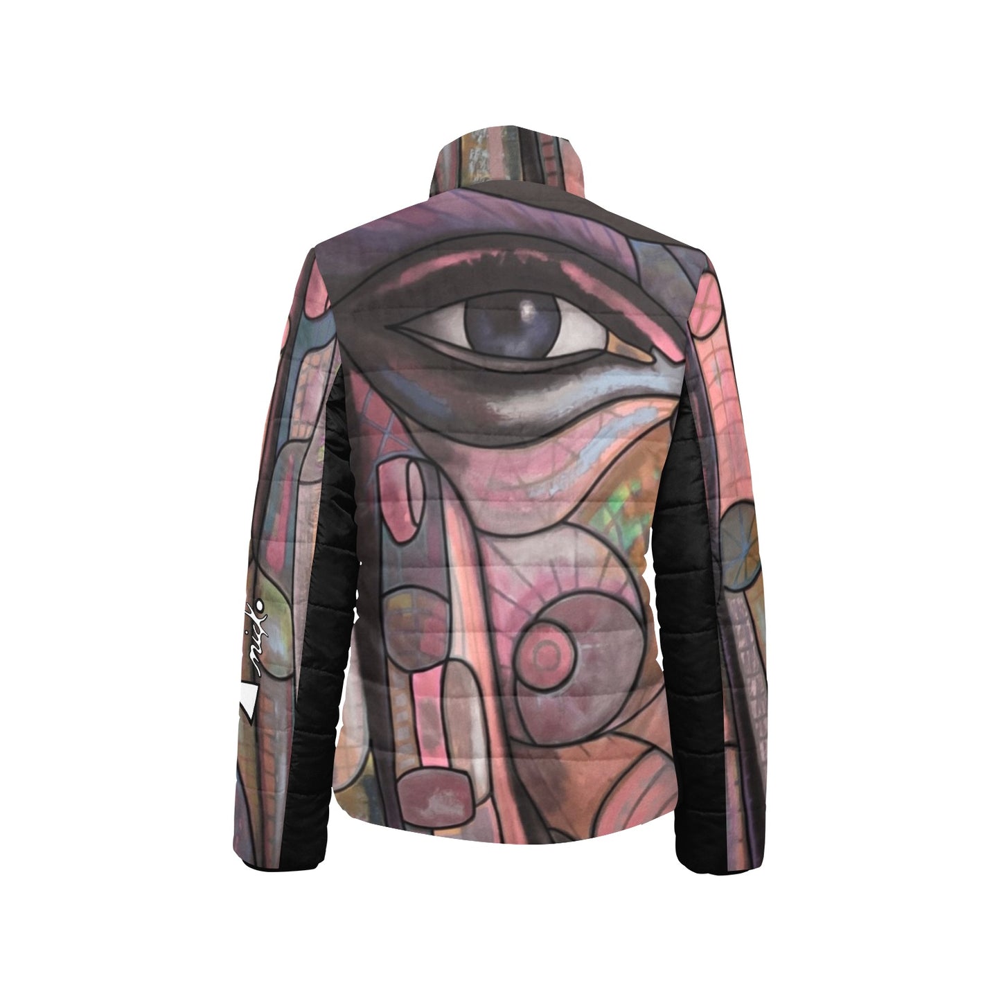 La veste matelassée au col montant ROSE CENDRÉE