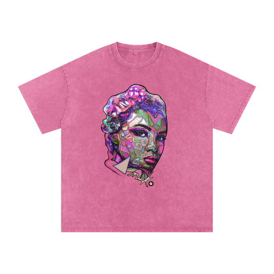 Le T-SHIRT OVERSIZE en coton rose délavé