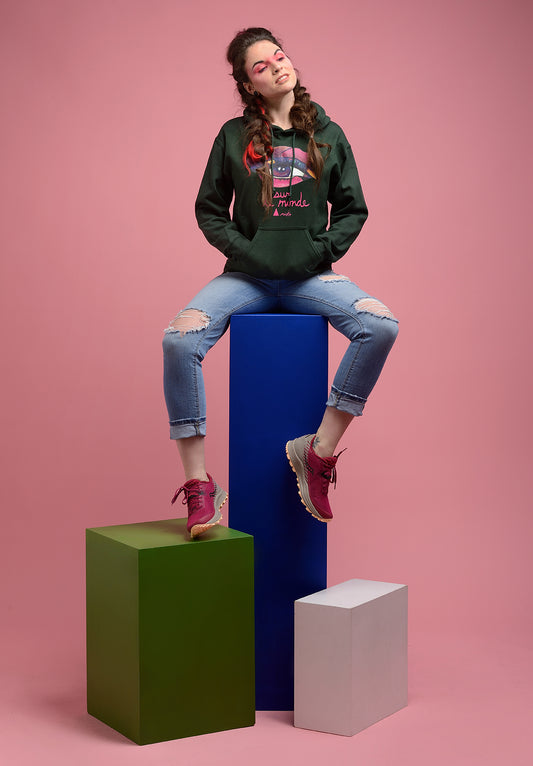 LOOK AT THE PINK WORLD - ANICKO HOODED SWEATSHIRT 